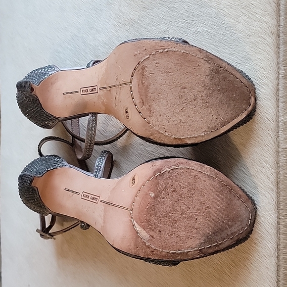 Vince Camuto Gernetto Platinum Crystal Stiletto Heels Size 7.5 - Picture 7 of 11